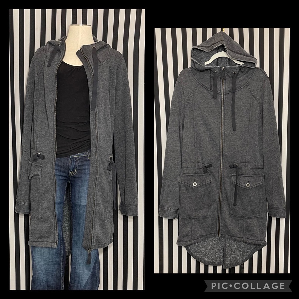 COPY - Tokyo Darling Dark Gray Long Oversized Zip Hoodie Size Large